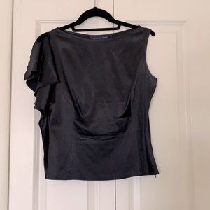 French Connection black silk top